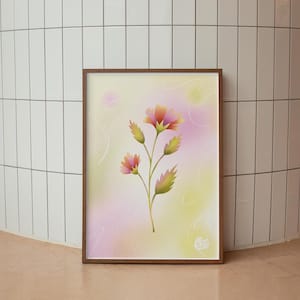 Floral Mist - Stampa artistica da parete con delicati colori pastello botanici per un arredamento da sogno