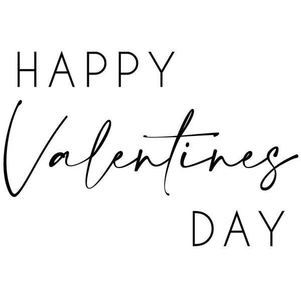 Happy Valentine's Day Vinyl Decal Sticker 11cm x 16.5cm approx. Ideal for Balloons, Gift Boxes, Signs