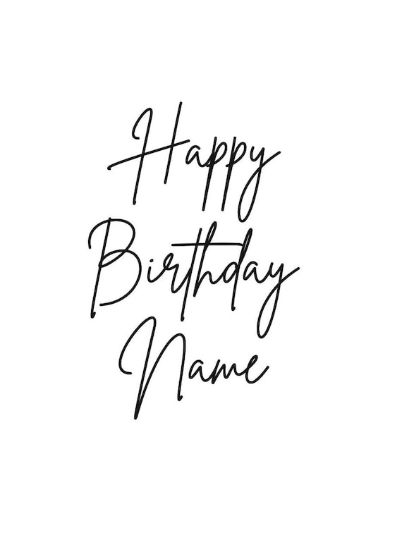Personalised Happy Birthday Vinyl Decal Sticker 20cm X 23cm. Etsy