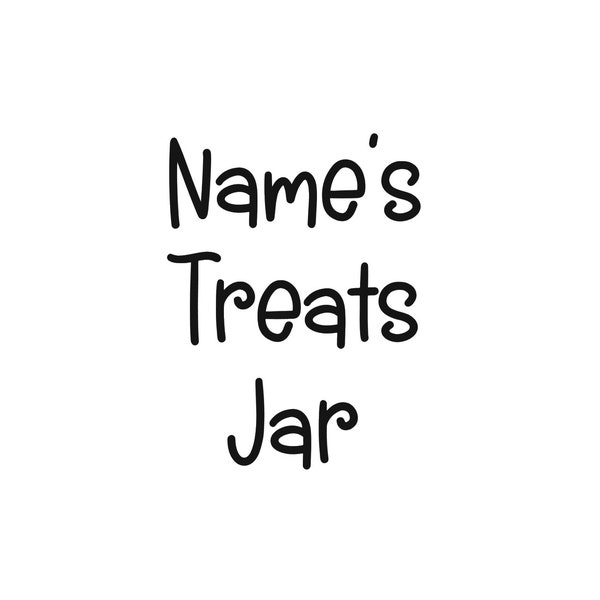 Personalised 'Name's Treats Jar' Vinyl Decal Sticker - Ideal DIY Gift 24 Colours Available