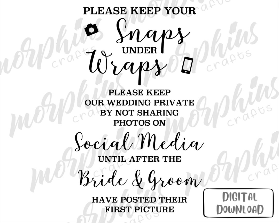 Snaps Under Wraps Social Media Printable Digital Instant Download