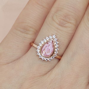 Zwangerschapstest Cap Starburst Teardrop Ring, miskraam aandenken, zwangerschap aandenken sieraden, handgemaakte sieraden, gepersonaliseerde sieraden
