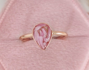Pregnancy Test Cap Teardrop Ring,  Miscarriage Keepsake, Pregnancy Keepsake Jewelry, Handmade Jewelry, Personalized Jewelry