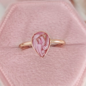 Pregnancy Test Cap Teardrop Ring,  Miscarriage Keepsake, Pregnancy Keepsake Jewelry, Handmade Jewelry, Personalized Jewelry