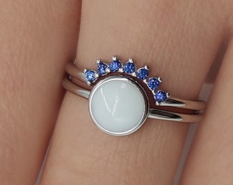 Birthstone Breastmilk Ring Set, DIY breastmilk Jewelry Kit, Sterling Silver stacked Ring Set, Gift for Mom/Wife, Christmas/Mother's Day Gift