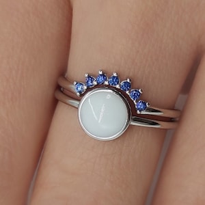 Ensemble d’anneaux de lait maternel Birthstone, kit de bijoux de lait maternel DIY, ensemble d’anneaux empilés en argent sterling, cadeau pour maman/femme, cadeau de Noël/fête des mères