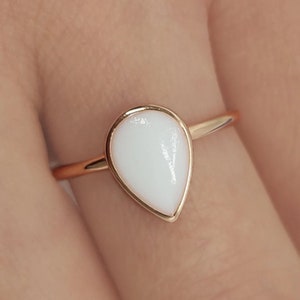 Solid Gold Teardrop Muttermilch Ring, DIY Muttermilch Schmuck Kit, Gedenkandenken, Geschenk für Mutter / Frau, Weihnachten / Jahrestag / Muttertagsgeschenk