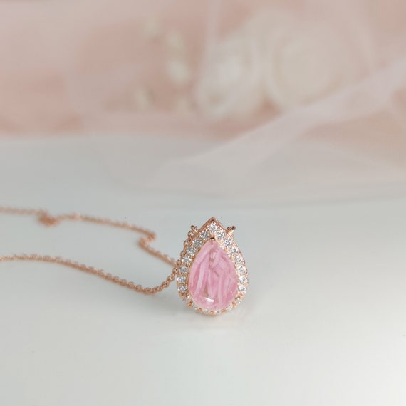 Pregnancy Test Halo Teardrop Necklace, Miscarriage Memorial Jewelry, Pregnancy Test Cap Jewelry, Pregnancy Keepsake, Handmade Jewelry
