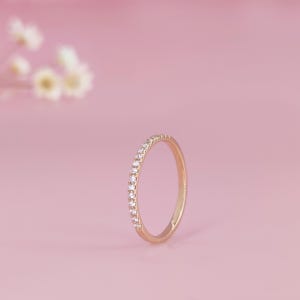 Customized Ashes stackable half pave Ring, Pet Ashes Memorial Jewelry, Cremation Ashes Moissanite Ring, Ashes Keepsake