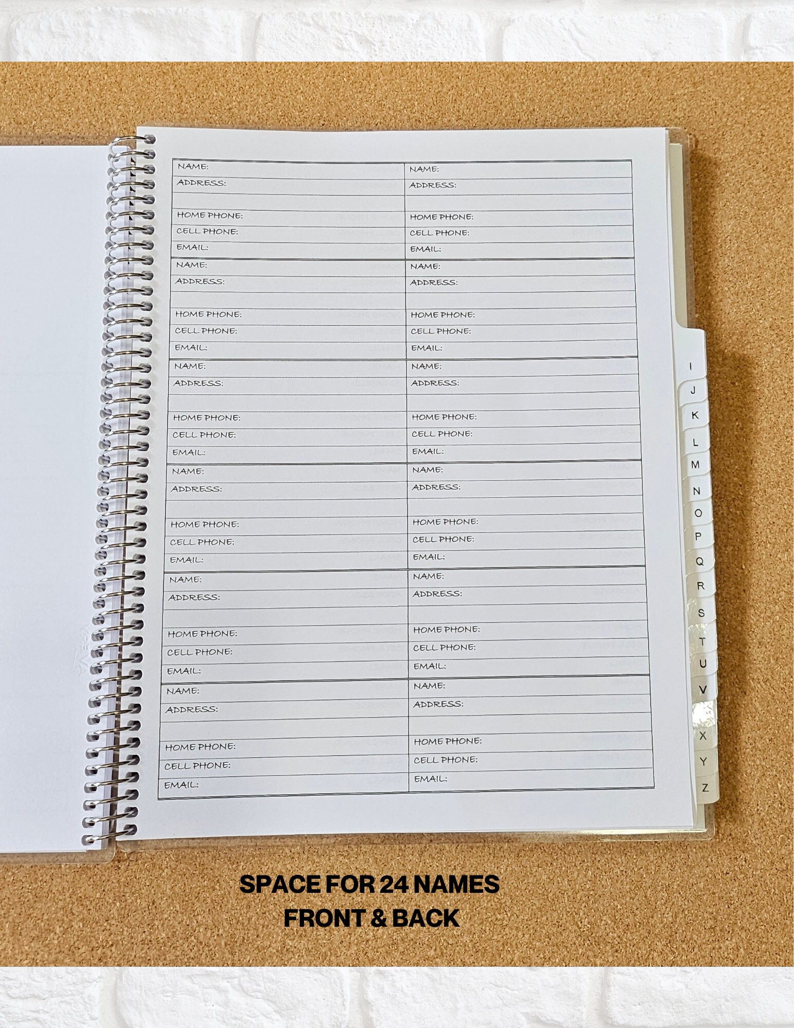 ADDRESS BOOK, AZ Divider Tabs, Large Print, Personalized, Gift for