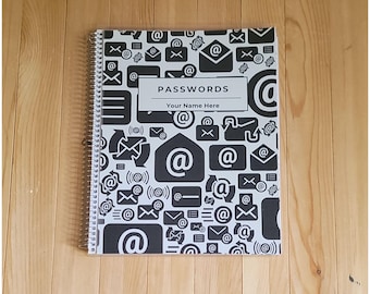 Personalized Password Book: A-Z Tabbed Spiral Notebook