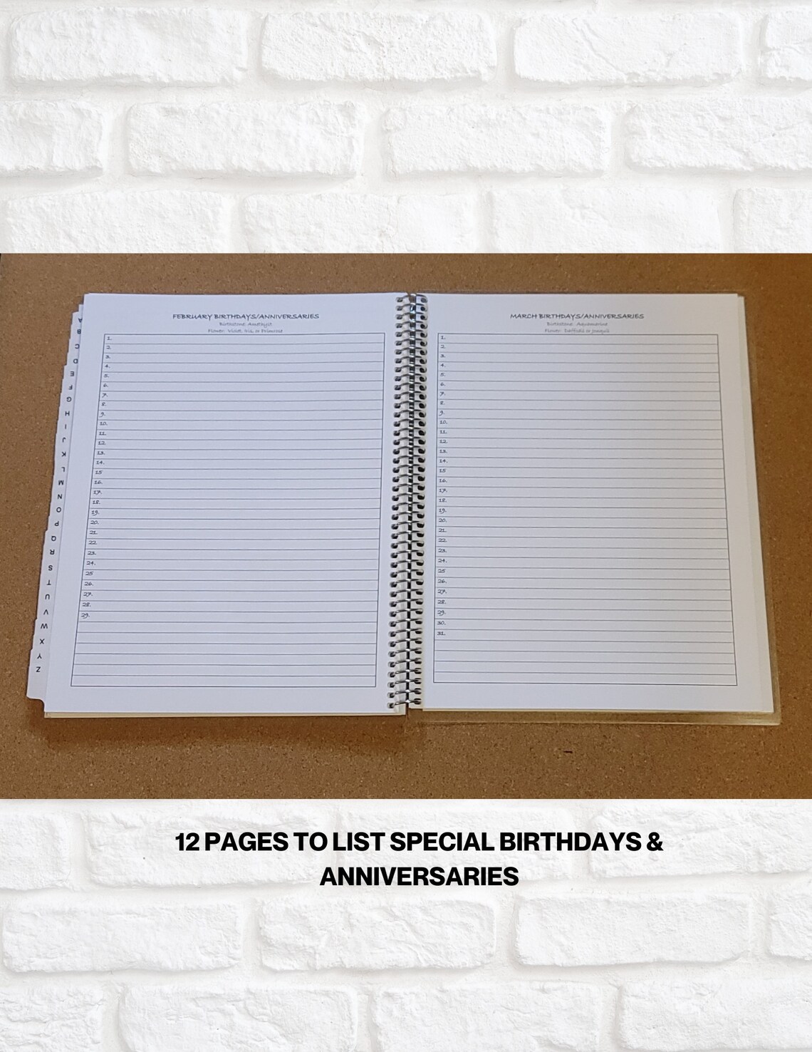 ADDRESS BOOK, AZ Divider Tabs, Large Print, Personalized, Gift for