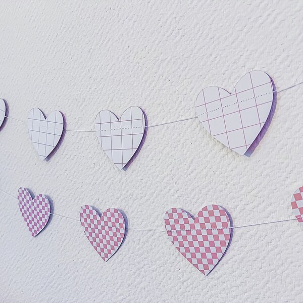 Love garland, little hearts garland, lovely valentine's day wall decor, love celebration, pink hearts, cute garland, celebrate love