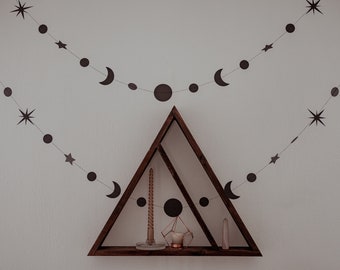 Stars & Moon Garland, Celestial Stars Moon Garland, Witch Home