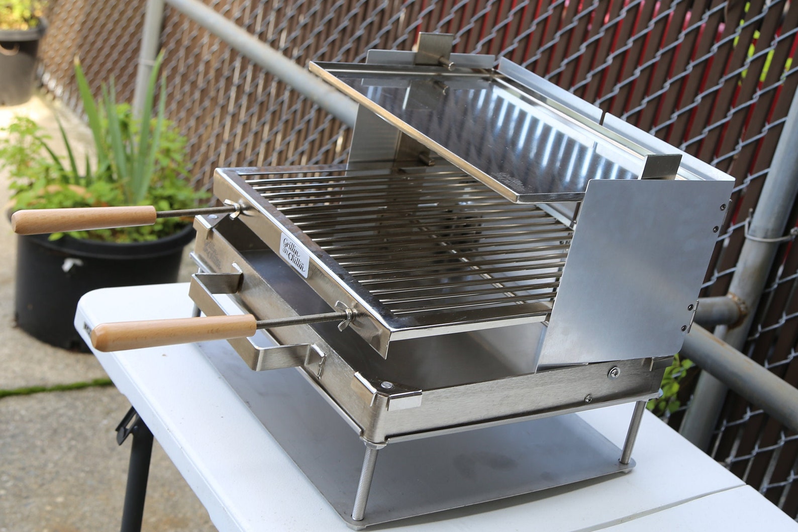 Deluxe Tuscan Grill With Fire Pan Stainless, Grills, Tuscan Grills, BBQ