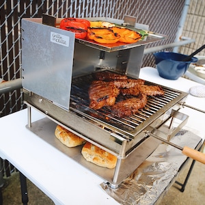 Deluxe Tuscan Grill with Fire Pan Stainless, Grills, Tuscan Grills, BBQ, Barbeque, Stainless Steel Grills, Portable Grills, Cook out