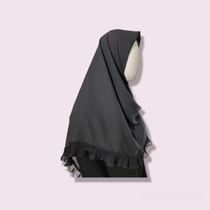 Kwadratowy szal hidżabowy, turban, czarny szal modlitewny, kwadratowy szal, styl hidżabu, muzułmański szal