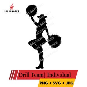 Drill Kick Team Individual Silhouette Passe Pose| SVG PNG JPG | High-Quality Instant Download
