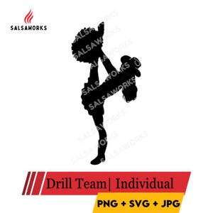 Drill Kick Team Individual Silhouette Layout Pose | SVG PNG JPG | High-Quality Instant Download