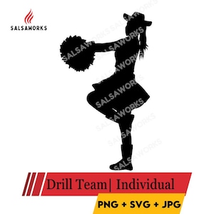 Drill Kick Team Individual Silhouette Balance Pose | SVG PNG JPG | High-Quality Instant Download