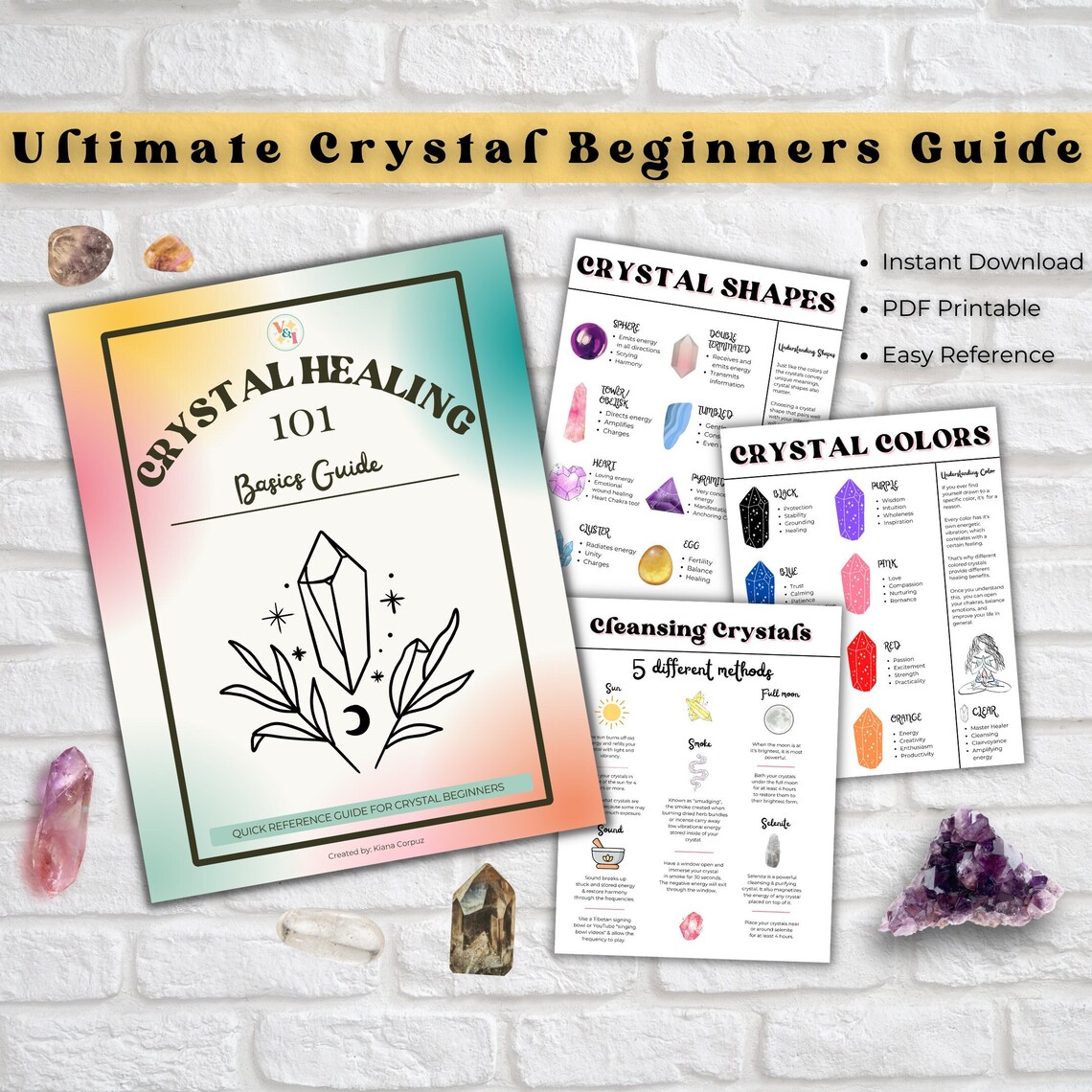 Crystal Beginners Guide Intro to Crystal Healing Printable Crystal