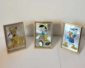 Vintage Disney Metallic Foil Mickey Mouse Fantasia Print  Collectible Disney foil pictures main image 0