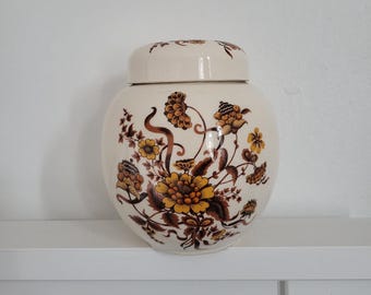 Vintage Sadler Ceramic Ginger Jar Floral Design