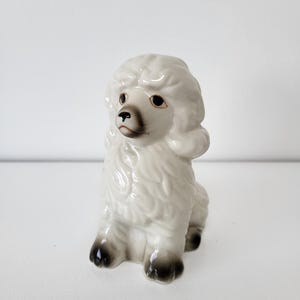 Vintage Ceramic White Poodle Dog Figurine