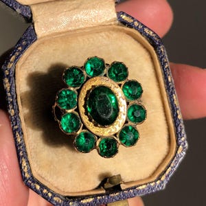 Antique Georgian Gold Green Paste Conversion Ring