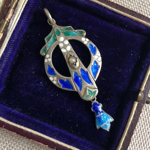 Antique Silver Art Nouveau Enamel Pendant