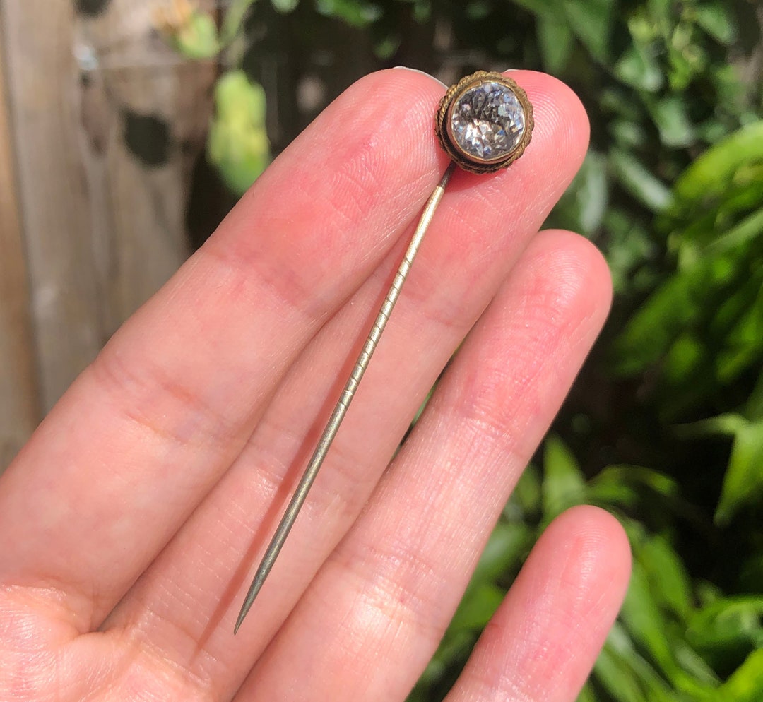 Antique Metal Paste Stick Pin 