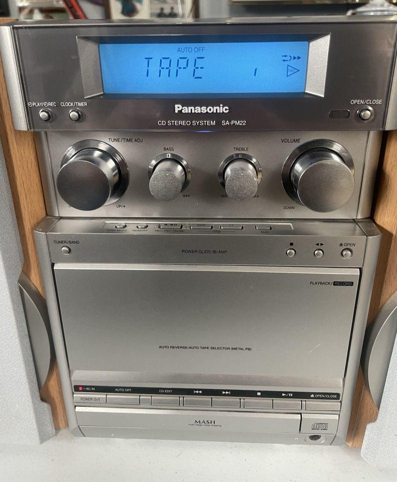 Panasonic SA-PM22 Mini Stereo System CD Radio/tape Deck With Speakers ...