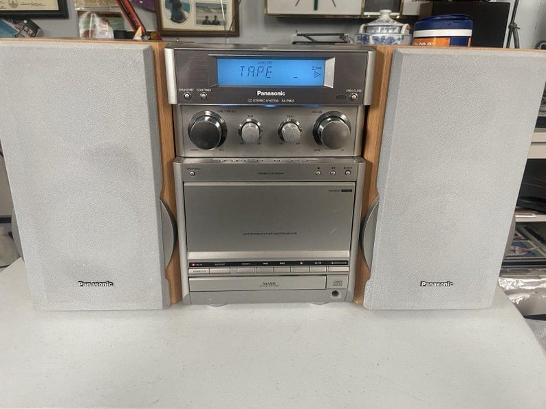 Panasonic SA-PM22 Mini Stereo System CD Radio/tape Deck With Speakers ...