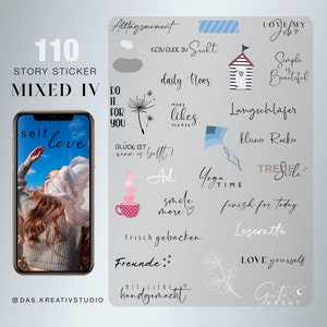 110+ Instagram Story Stickers XXL Mixed 4 botanical Daily Mix love family digital png