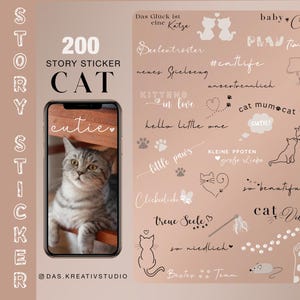 200種類以上のInstagramストーリーステッカー、猫、ペット、ストーリーステッカー、猫ママ、猫好き、足跡、子猫好き、子犬、親友、猫、デジタルPNG