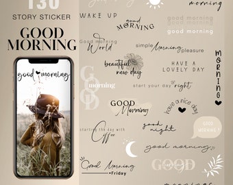 130+ Instagram Story Sticker good morning good night everyday Basic Daily coffee Clipart digital png