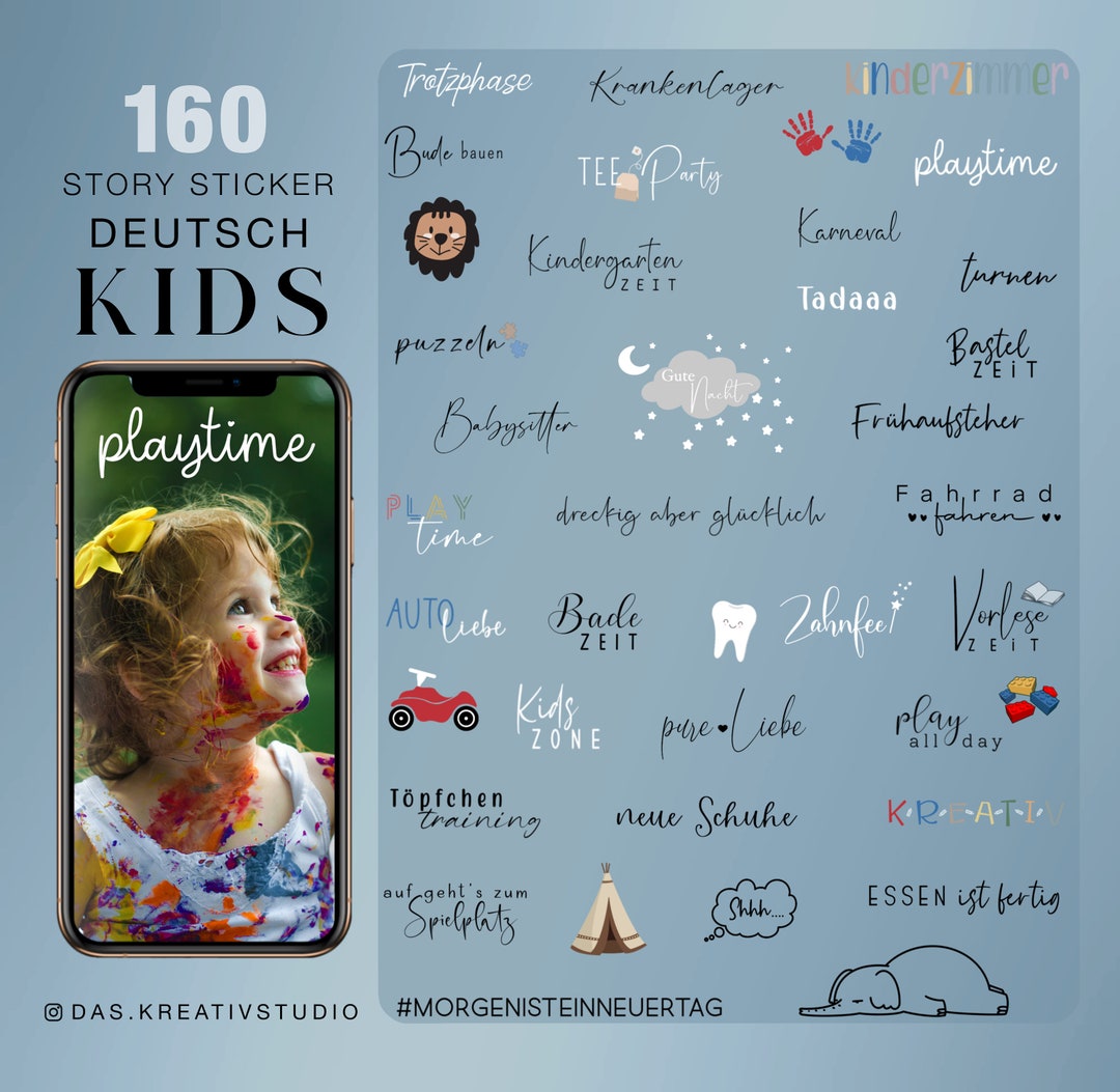 160 Instagram Story Sticker Kids Mother Life Colors Children Everyday ...
