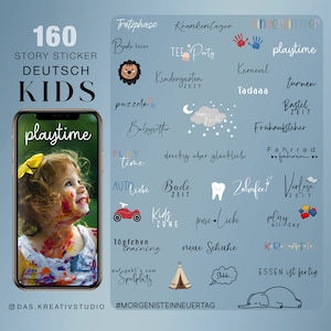 Más de 160 pegatinas de historias de Instagram niños madre vida colores niños vida cotidiana jardín de infantes niño niña amor alemán clipart digital png