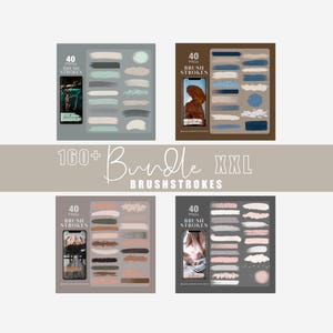 160種類以上のInstagramストーリーステッカーブラシ（2）プランナーステッカーバンドルxxl ベーシックパッチブラシストロークデジタルグリッターブラシストロークオーバーレイpng