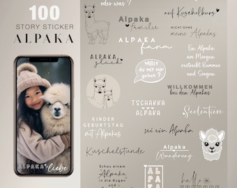 100+ Instagram Story Sticker Alpaka Familie Wanderung liebe Glück Natur erleben Storysticker Stickers digital Clipart png