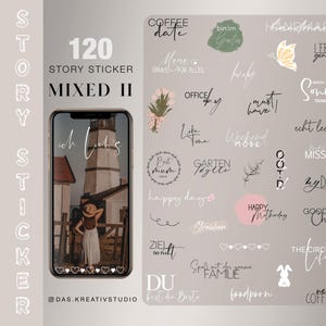 Plus de 120 autocollants d'histoire Instagram XXL Mixte 2 printemps Fête des mères meilleur papa maman botanique Daily Mix amour Pâques famille numérique png