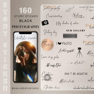 160+ Instagram Story Sticker photography Black everyday Basic photo love shooting Clipart digital png