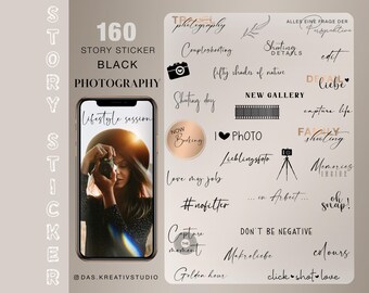 160+ Instagram Story Sticker photography Black everyday Basic photo love shooting Clipart digital png