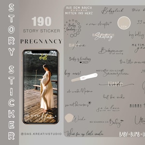 190+ Instagram Story Sticker Pregnancy Baby Pregnant Birth momlife family Kids Boy Girl love clipart digital png