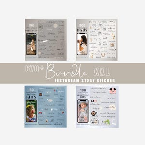660+ Instagram Story Sticker Bundle 8 xxl Baby pregnancy Meilensteine kids Basic love Mix momlife digital png