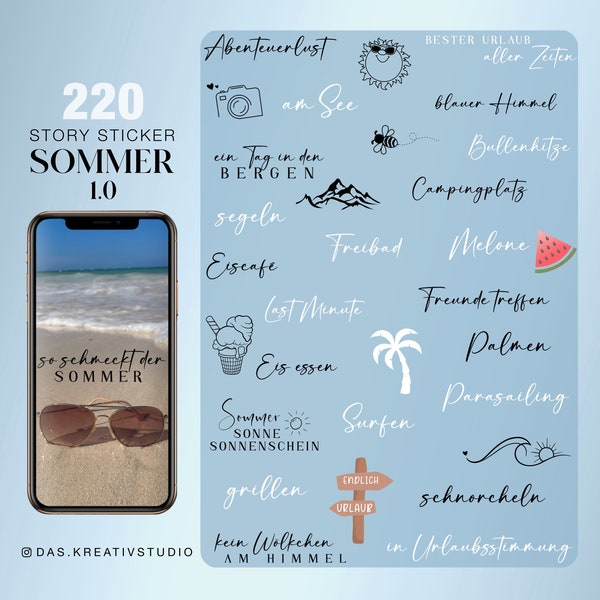 220+ Instagram Story Sticker Sommer Urlaub Travel Strand Sonne Love Basic Explore Storysticker Holiday vacation Stickers digital png