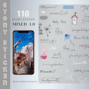 110+ Instagram Story Sticker XXL Mixed 4 botanical Daily Mix love family digital png