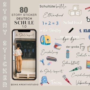 80+ Instagram Story Sticker Schule Einschulung Kinder Schulkind Work Planner Basic Daily deutsch family digital png