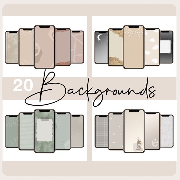 20 Instagram Story Backgrounds Bundle Beige Backgrounds Template Overlay Texture Wallpaper neutral minimal digital paper