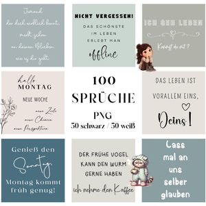 100+ Instagram Story Quotes 6 Zitate Sprüche Backgrounds Bundle Hintergründe Template Overlay Texture Wallpaper Cliparts png digital
